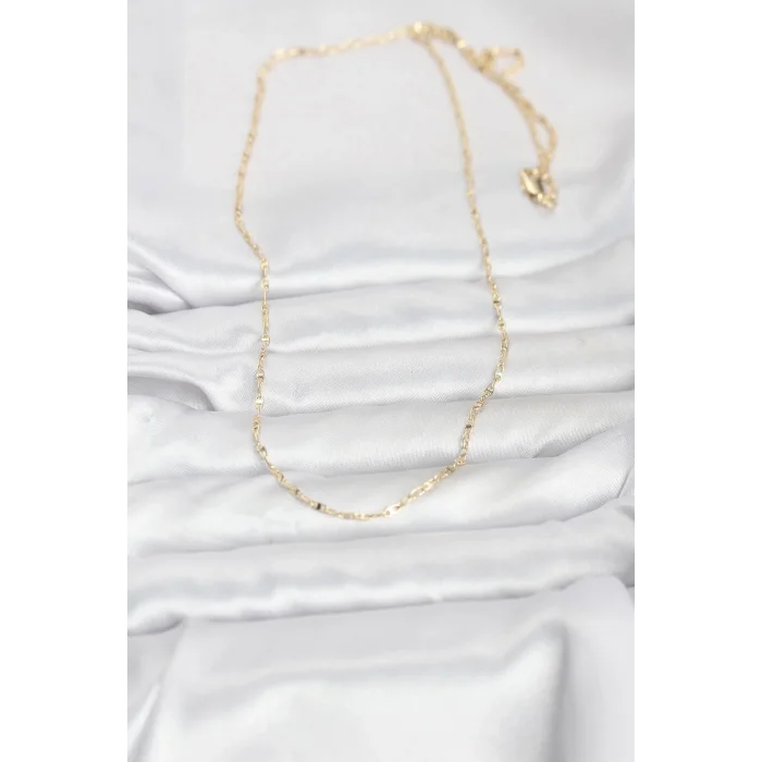 BUĞZ CM 14K Gold Renk Gemici Zincir Model 60 cm Kadın Kolye - BUĞZ