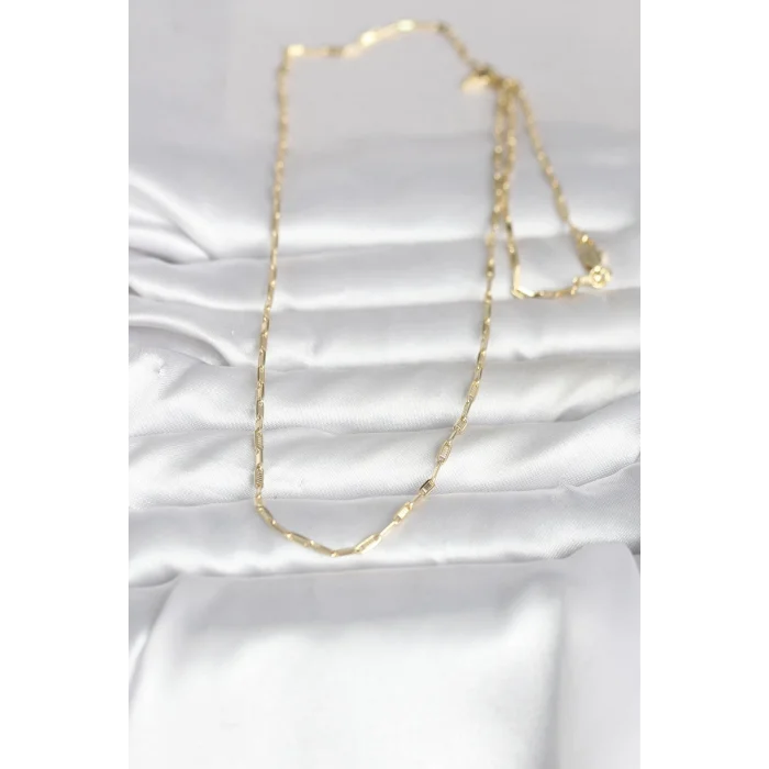 BUĞZ CM 14K Gold Renk İnce Ataç Zincir Model 60 cm Kadın Kolye - BUĞZ