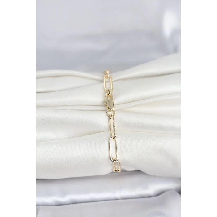 BUĞZ CM 14K Gold Renk Kalın Ataç Zincir Model Kadın Bileklik