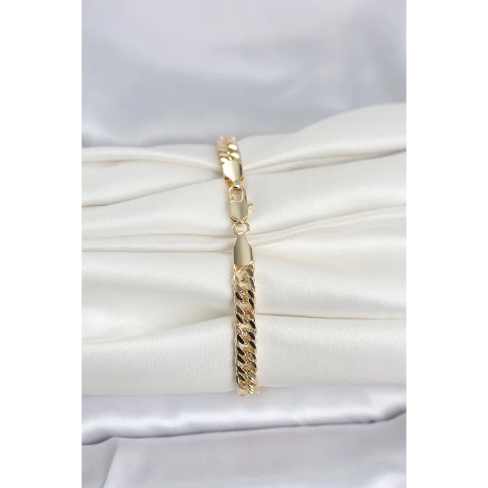 BUĞZ CM 14K Gold Renk Kalın Zincir Model Kadın Bileklik - BUĞZ