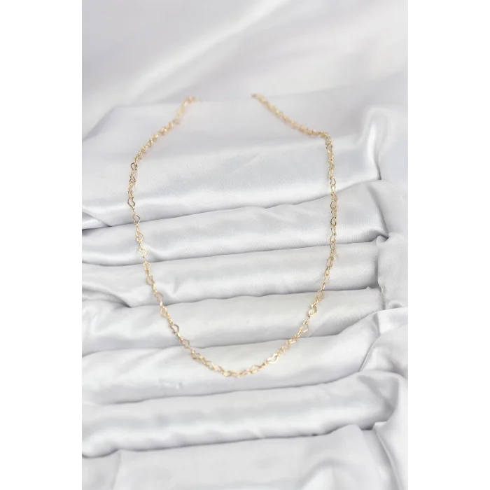 BUĞZ CM 14K Gold Renk Kalp Zincirli Kadın Kolye