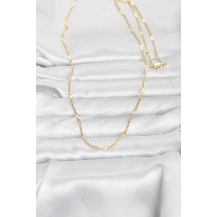 BUĞZ CM 14K Gold Renk Lazer Puntalı Model 60 cm Kadın Kolye