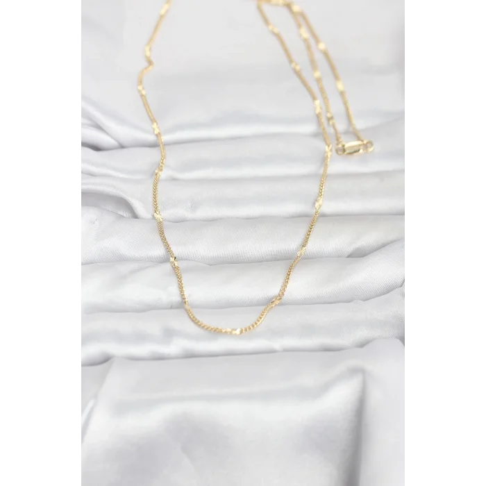 BUĞZ CM 14K Gold Renk Lazer Puntalı Model 60 cm Kadın Kolye - BUĞZ
