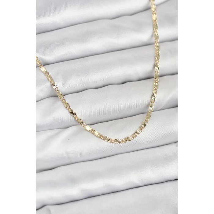 BUĞZ CM 14K Gold Renk Lazerli Zincir Model Kadın Kolye