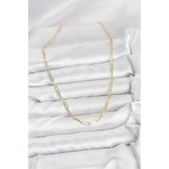 BUĞZ CM 14K Gold Renk Pirinç Ataç Zincir Kadın Kolye