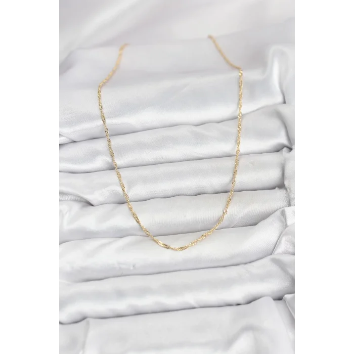 BUĞZ CM 14K Gold Renk Pirinç Ezme Burgu Model Kadın Kolye