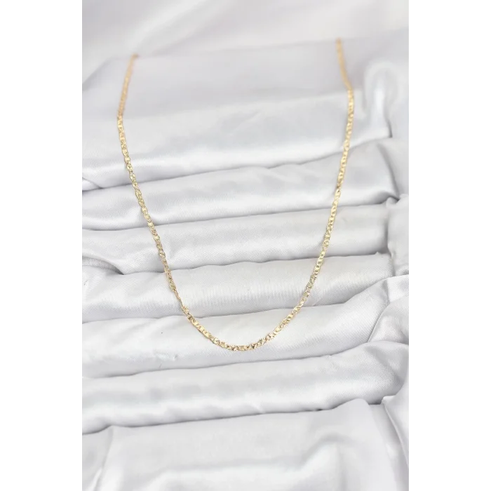 BUĞZ CM 14K Gold Renk Pirinç Lazer Model 60 cm Kadın Kolye - BUĞZ