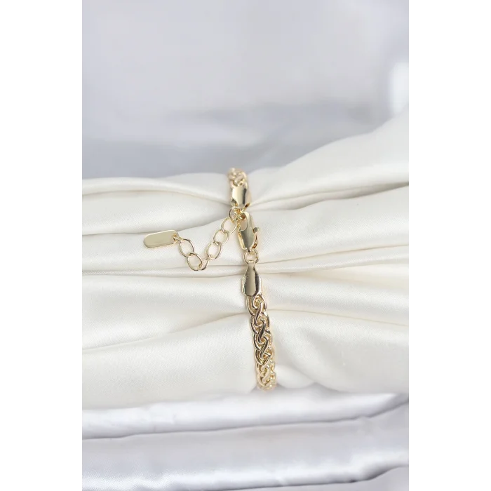 BUĞZ CM 14K Gold Renk Sarmal Zincir Model Kadın Bileklik