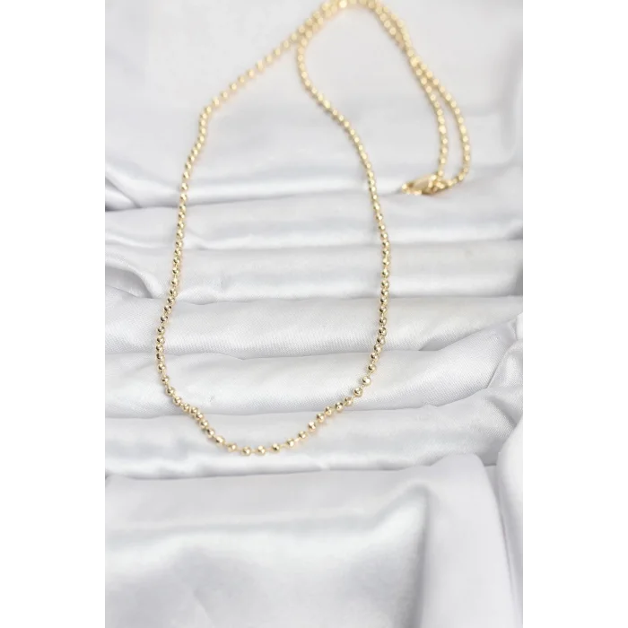 BUĞZ CM 14K Gold Renk Top Zincirli Model 60 cm Kadın Kolye