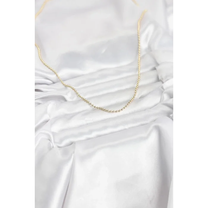 BUĞZ CM 14K Gold Renk Top Zincirli Model 60 cm Kadın Kolye