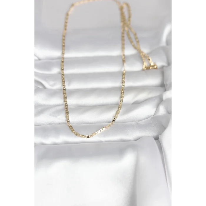 BUĞZ CM 14K Gold Renk Yassı Zincir Model 60 cm Kadın Kolye