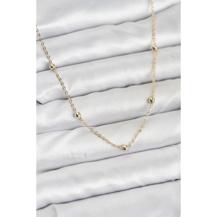 BUĞZ CM Gold Renk Top Zincirli Kadın Kolye