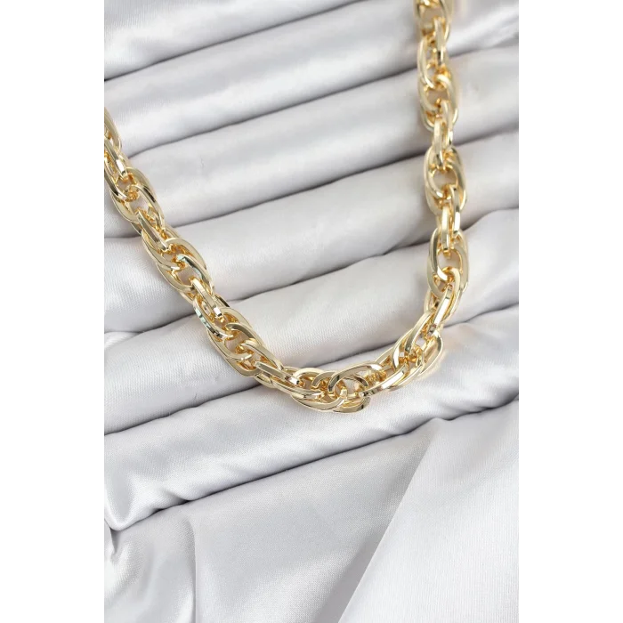 BUĞZ CM Kalın Burgu Model Gold Renk 60 cm Kadın Kolye - BUĞZ