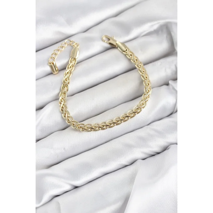 BUĞZ CM Singapur Zincir Model Gold Renk Pirinç Kadın Bileklik