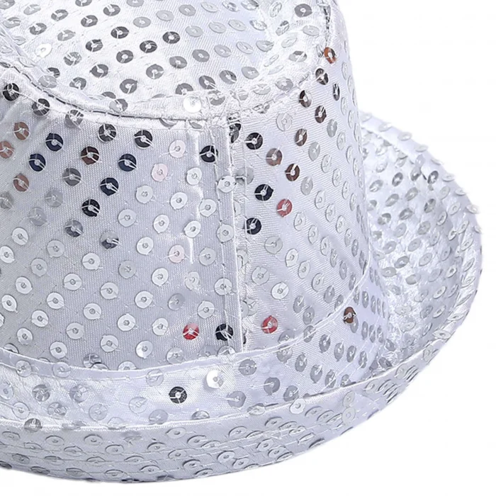  Çocuk Boy Gümüş Payetli Şapka Gösteri Şapkası Michael Jackson Şapkası 54 No