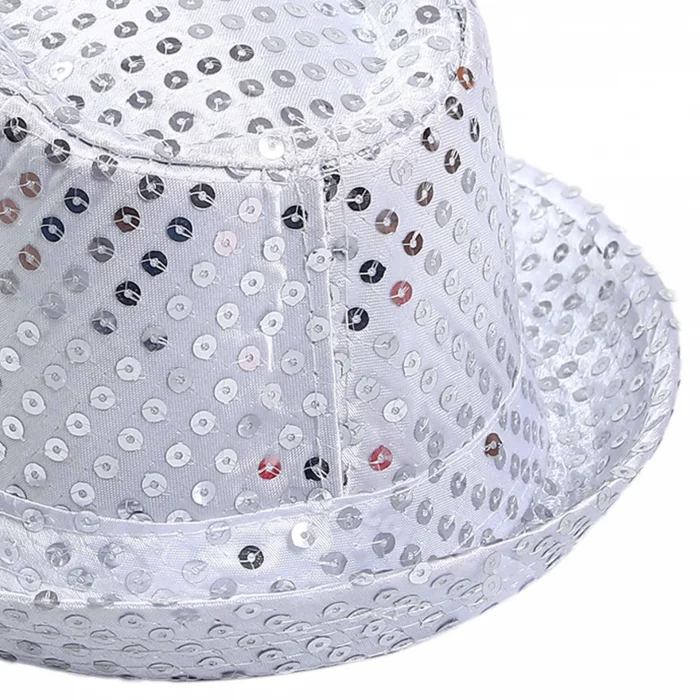 BUĞZ Çocuk Boy Gümüş Payetli Şapka Gösteri Şapkası Michael Jackson Şapkası 54 No - Lisinya