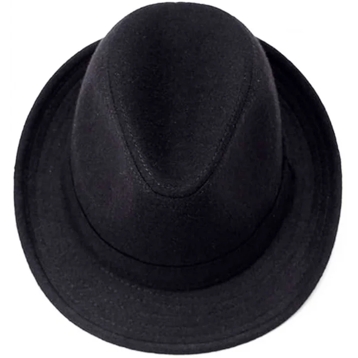 BUĞZ Çocuk Boy Siyah Kumaş Fötr Şapka Gösteri Şapkası Michael Jackson Şapkası 54 No