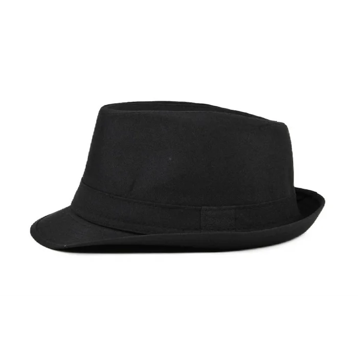 BUĞZ Çocuk Boy Siyah Kumaş Fötr Şapka Gösteri Şapkası Michael Jackson Şapkası 54 No