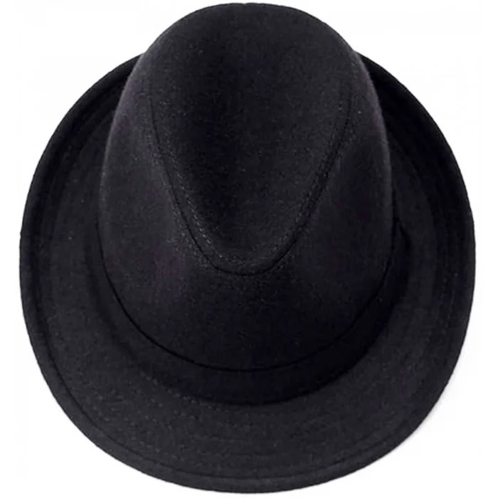 BUĞZ Çocuk Boy Siyah Kumaş Fötr Şapka Gösteri Şapkası Michael Jackson Şapkası 54 No - Lisinya