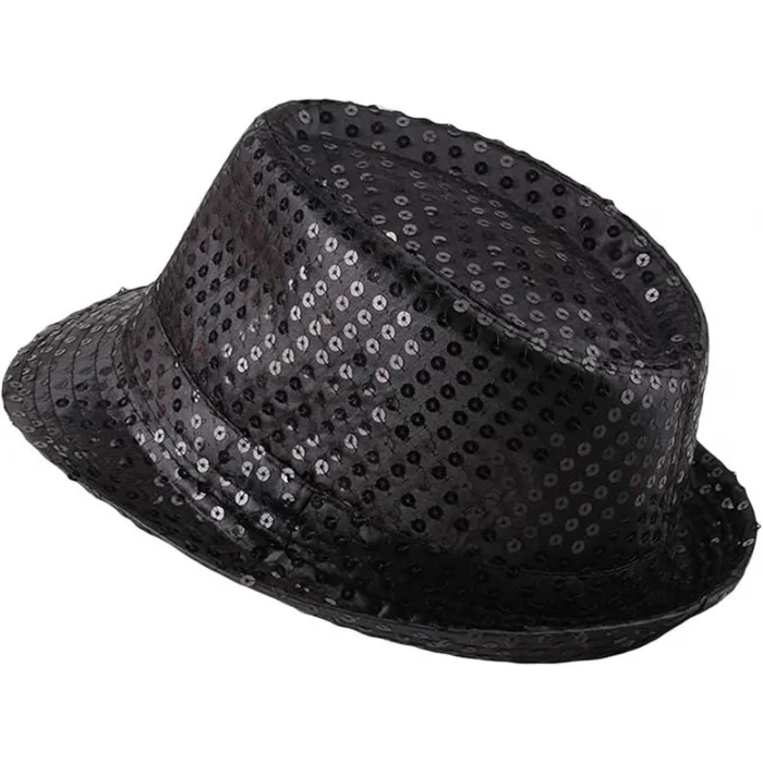 BUĞZ Çocuk Boy Siyah Payetli Şapka Gösteri Şapkası Michael Jackson Şapkası 54 No