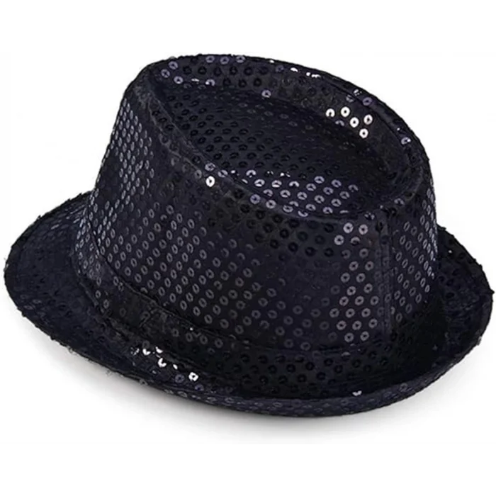 BUĞZ Çocuk Boy Siyah Payetli Şapka Gösteri Şapkası Michael Jackson Şapkası 54 No