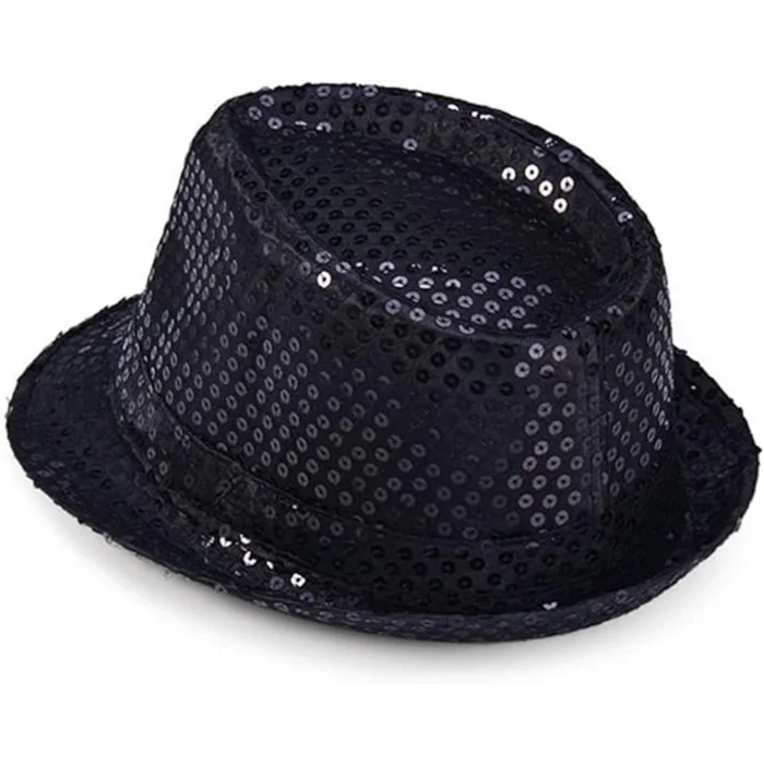 BUĞZ Çocuk Boy Siyah Payetli Şapka Gösteri Şapkası Michael Jackson Şapkası 54 No - Lisinya