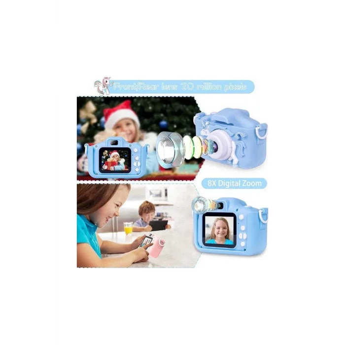 BUĞZ Çocuk Dijital Fotoğraf Makinası 20 Mp Video Kaydedici 2.0 İnç Çift Kameralı