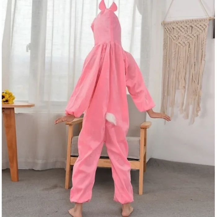  Çocuk Tavşan Kostümü Pembe Renk 4-5 Yaş