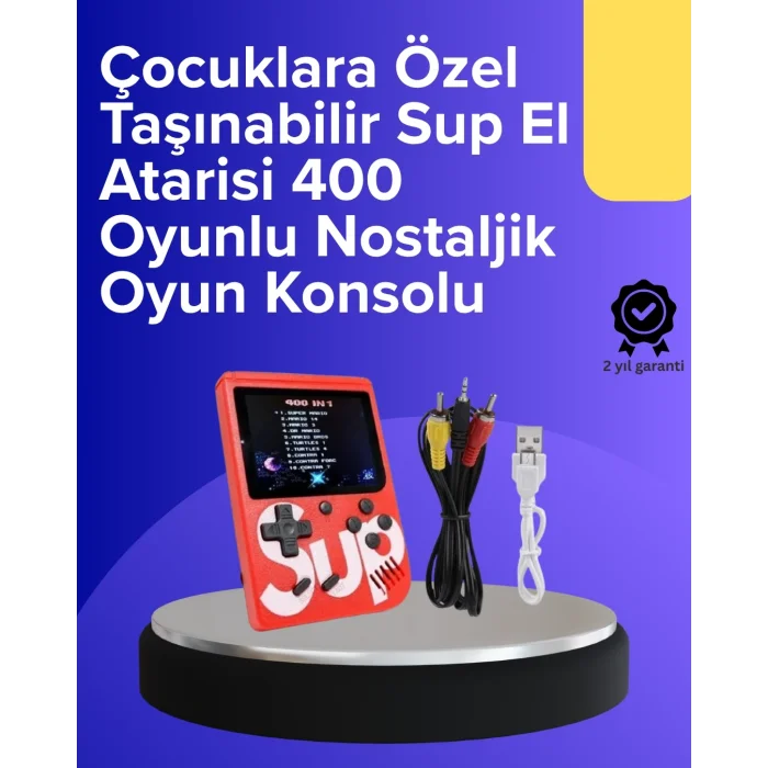 BUĞZ Çocuklar İçin 400 Retro Oyunlu Konsol