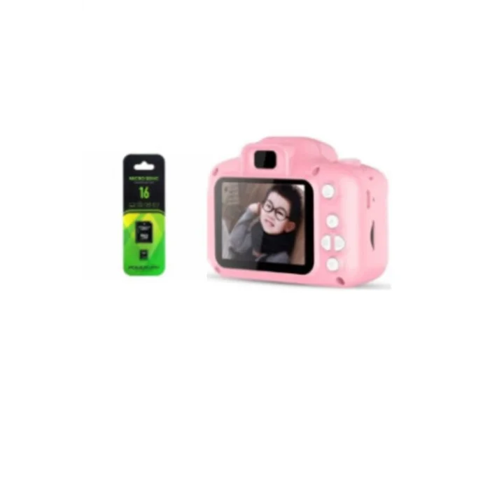 BUĞZ Çocuklar için dijital fotoğraf makinesi pembe SD kartlı 10-15 MP 1-15x optik zoom