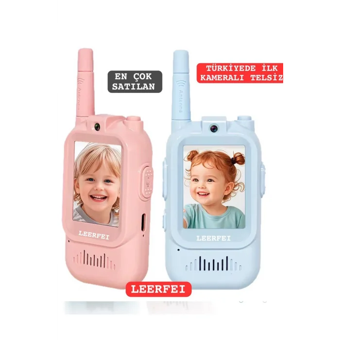 BUĞZ Çocuklar Için Görüntülü Telsiz Konuşma Özellıklı El Telsizi Şarj Edılebılır 50 Mt Menzil Wifi Gerektirmez
