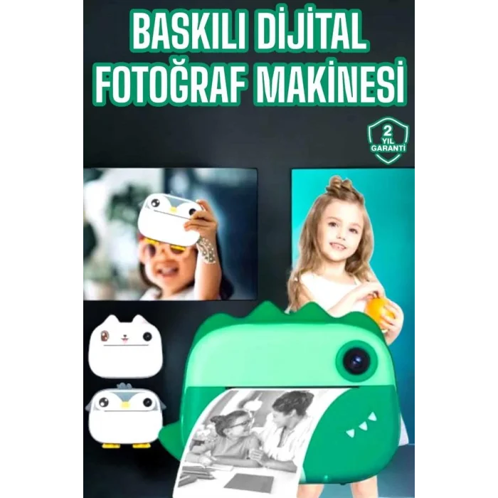 BUĞZ Çocuklar İçin Özel Fotoğraf Makinesi Printer Kamera Taşınabilir HD - BUĞZ