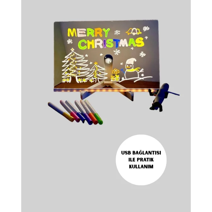 BUĞZ Çocuklar ve Yetişkinler İçin USB LED Işıklı Çizim Panosu - Lisinya