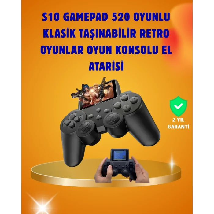 BUĞZ Çocuklar ve Yetişkinler İçin Uygun 500 Oyunlu Taşınabilir Mini Retro El Konsolu