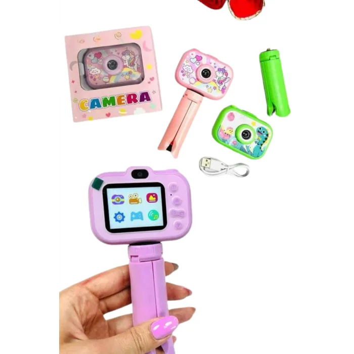 BUĞZ Çocuklara Özel Ayaklı Mini Fotoğraf Makinesi Dijital LCD Ekran - BUĞZ