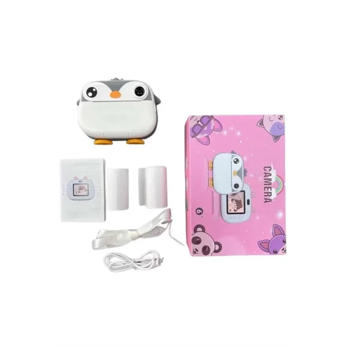  Çocuklara Özel Şirin Tasarımlı Mini Fotoğraf Yazıcısı 3 Adet Rulo Hediyeli