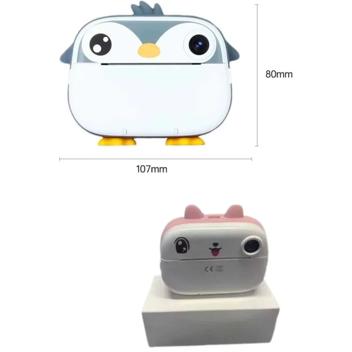  Çocuklara Özel Şirin Tasarımlı Mini Fotoğraf Yazıcısı 3 Adet Rulo Hediyeli