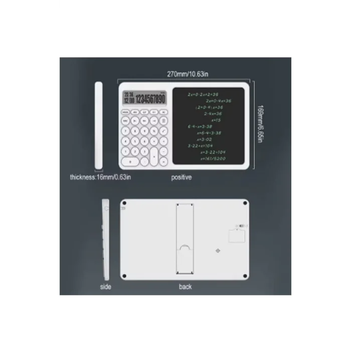 BUĞZ Çok Amaçlı Digital Hesap Makinesi Lcd Ekran Yazma Tableti Ofis Okul İçin Silinebilir El Yazısı Not Defteri