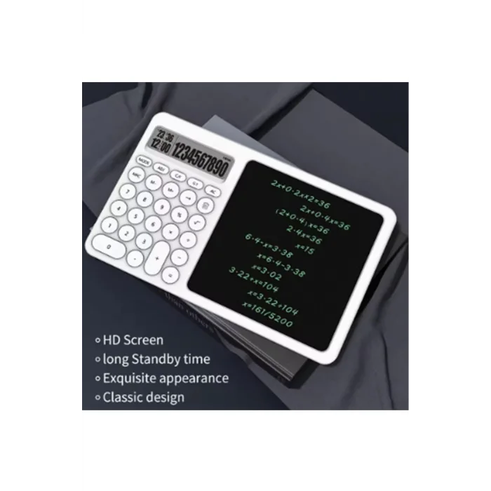 BUĞZ Çok Amaçlı Digital Hesap Makinesi Lcd Ekran Yazma Tableti Ofis Okul İçin Silinebilir El Yazısı Not Defteri - Lisinya