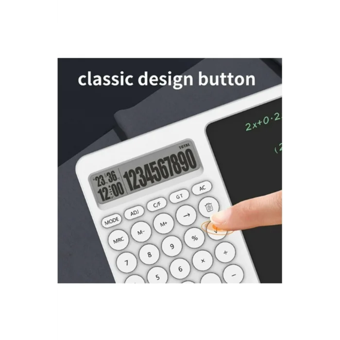 BUĞZ Çok Amaçlı Digital Hesap Makinesi Lcd Ekran Yazma Tableti Ofis Okul İçin Silinebilir El Yazısı Not Defteri - Lisinya