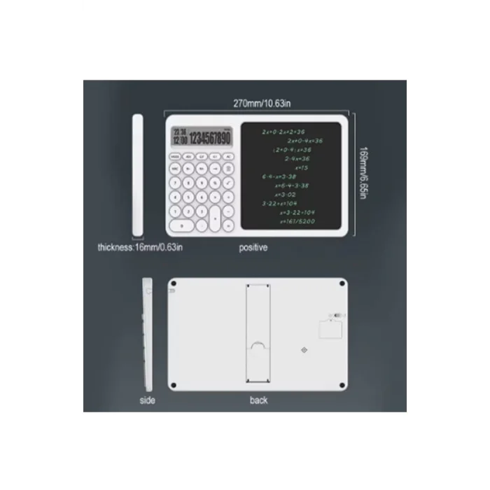 BUĞZ Çok Amaçlı Digital Hesap Makinesi Lcd Ekran Yazma Tableti Ofis Okul İçin Silinebilir El Yazısı Not Defteri - Lisinya