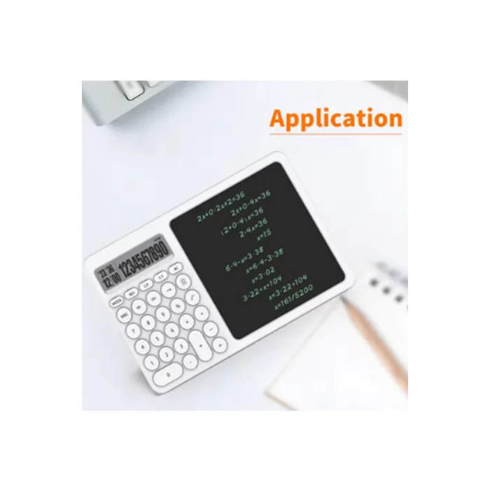 BUĞZ Çok Amaçlı Digital Hesap Makinesi Lcd Ekran Yazma Tableti Ofis Okul İçin Silinebilir El Yazısı Not Defteri - Lisinya