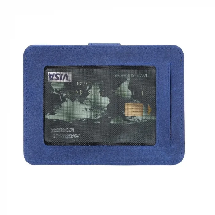  Çok Bölmeli Slim Deri Kartlık BLW019 G21 Saks Mavi