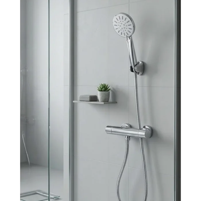 BUĞZ Çok Fonksiyonlu 4 Modlu El Duşu Başlığı Krem Duş Seti Spiral Hortumlu