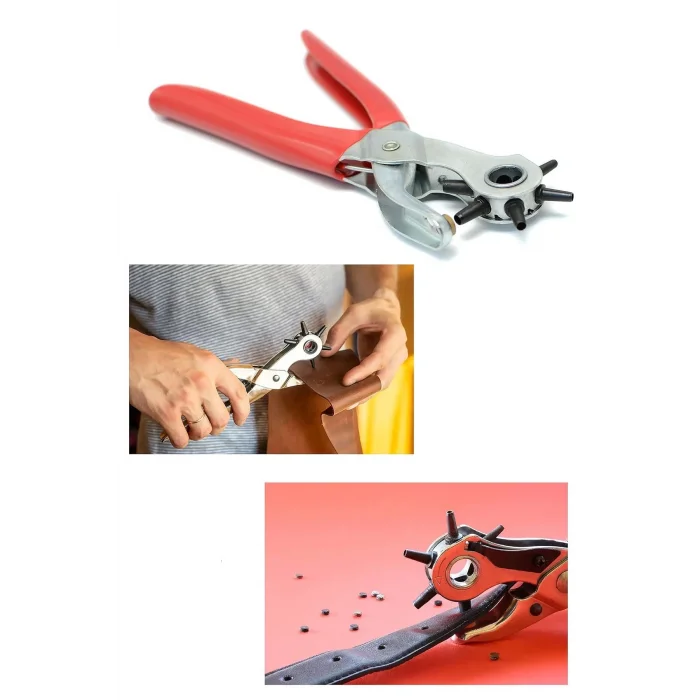  Çok Fonksiyonlu Kemer Delme Pensesi Deri Saat Kayışı Kemer Için Kullanışlı Delik Açma Aracı