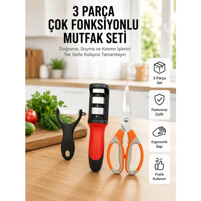 BUĞZ Çok Fonksiyonlu Mutfak Makas Seti –Pratik Mutfak Yardımcısı Yeni Nesil
