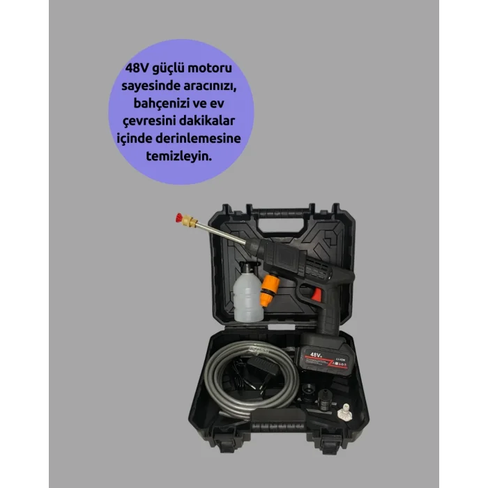  Çok Fonksiyonlu Şarjlı Basınçlı Yıkama Tabancası Ev Araç Bahçe