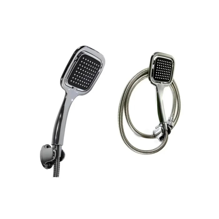 BUĞZ Çok Fonksiyonlu Siyah El Duşu Seti Spiral Hortum ve Duş Askısı Banyo Duş Başlığı