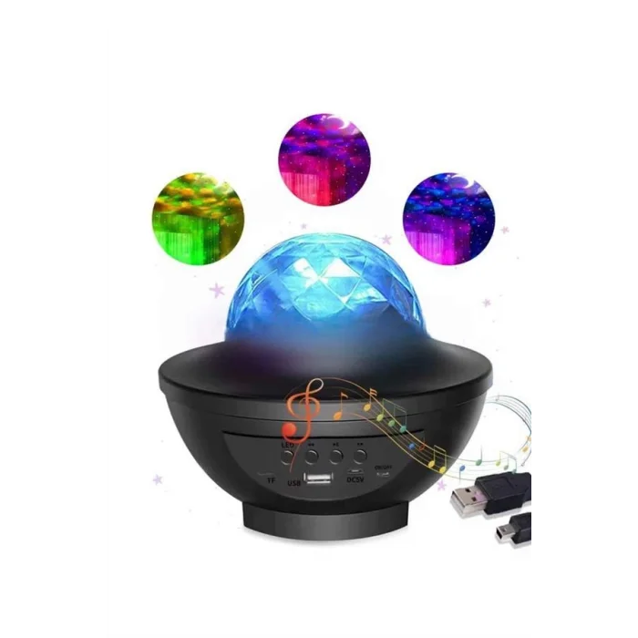 BUĞZ Çok Renkli Projektör Lamba Disko Topu Gece Lambası Kablosuz - Lisinya