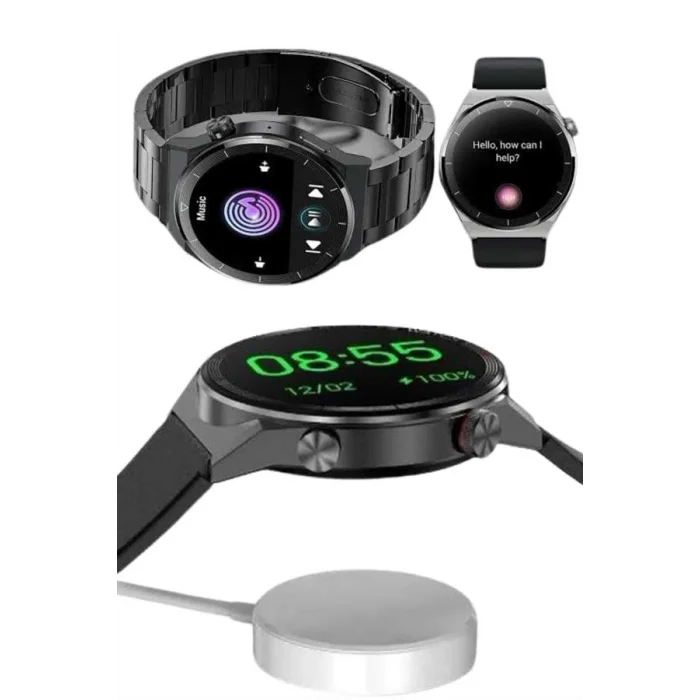 BUĞZ Çoklu Kordon Hediyeli Akıllı Saat Çağrı Cevaplama Müzik Dinleme Dokunmatik Ekran - BUĞZ